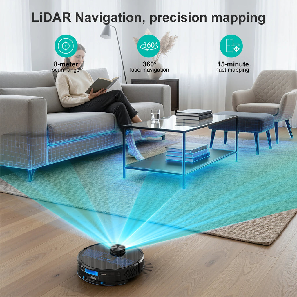 Robot aspirapolvere e lavapavimenti 4000 Pa, controllo da app – dettaglio 3