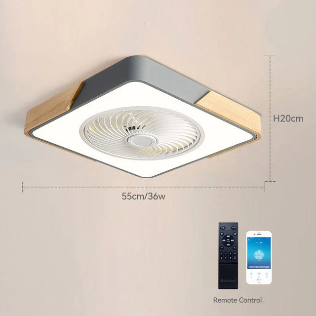 Ventilatore da soffitto Ventilatore da soffitto a basso profilo con luce a led con telecomando per camera da – foto 11