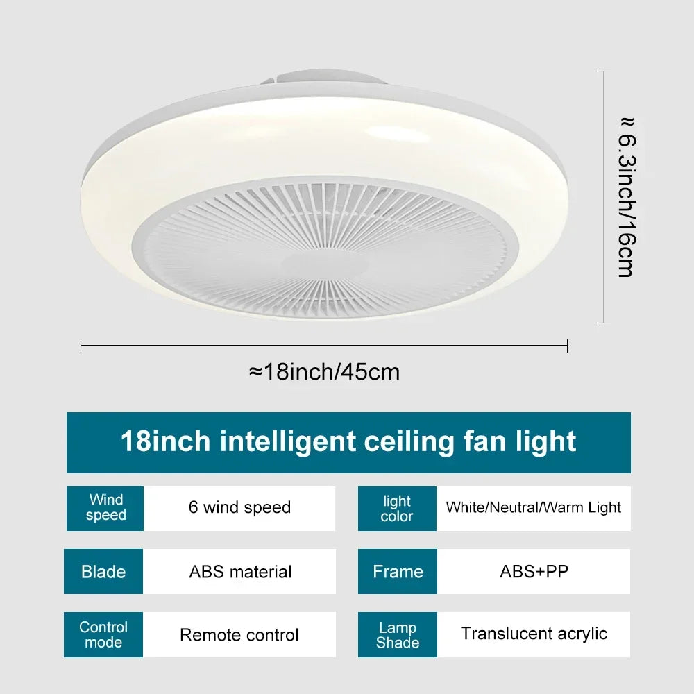 Ventilatore da soffitto a LED con luci, dimmerabile con telecomando, luci decorative per camera da letto e – foto 7