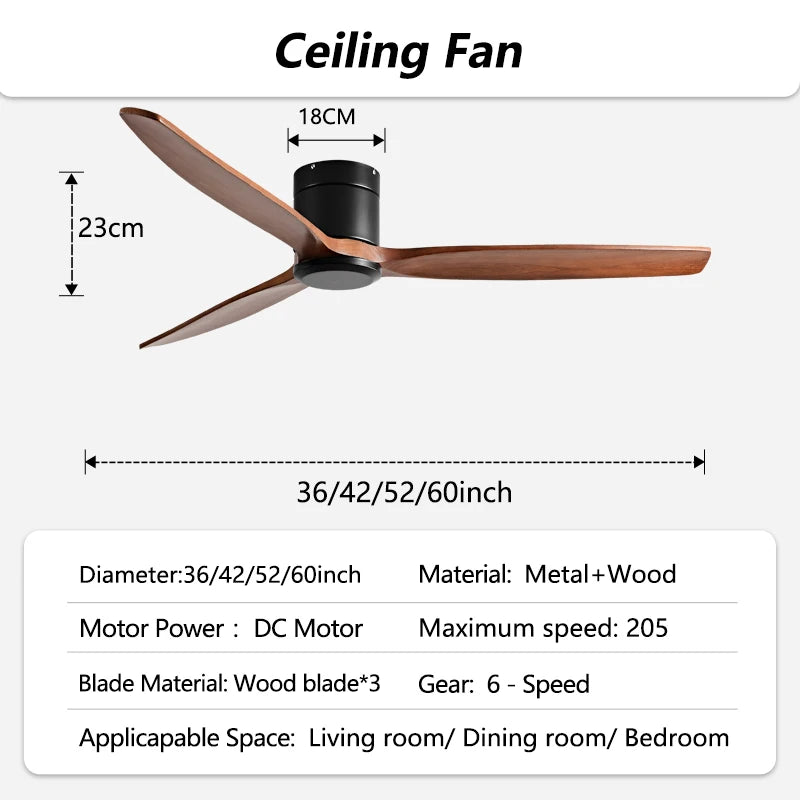 Ventilatore da Soffitto a Basso Profilo 42/52/60 Pollici con Luce LED 3 Colori Dimmerabile 20W Telecomando – foto 11