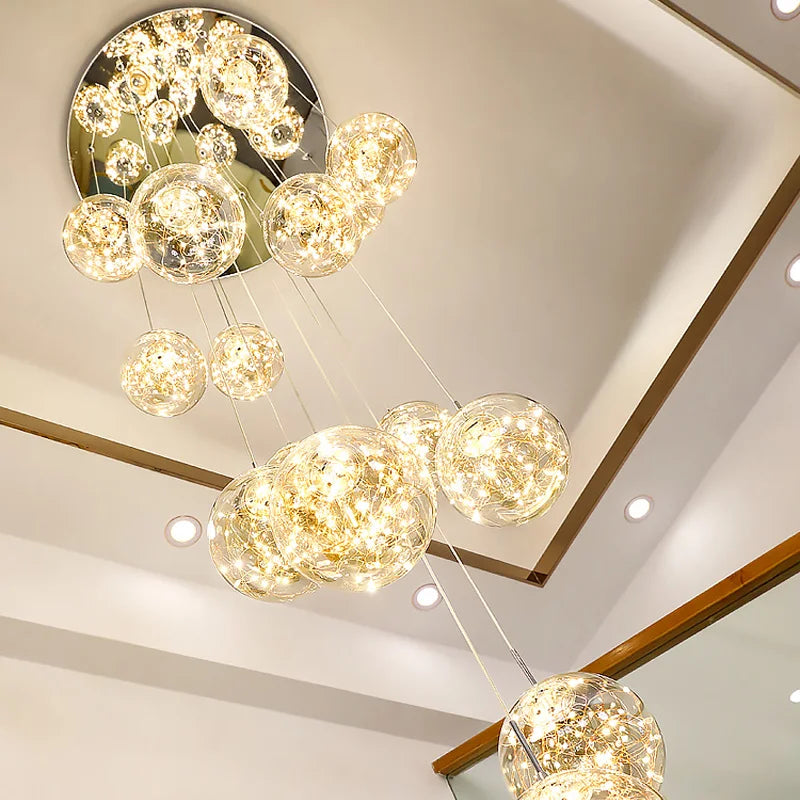 Lampadario a spirale in cristallo per scale, 1-24 luci – dettaglio 5