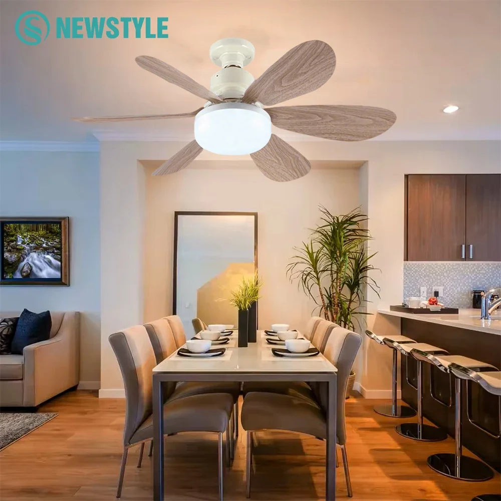 Ventilatore da soffitto con luce E27 e telecomando, 20-40W
