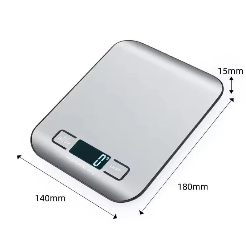 Bilancia da cucina digitale 5 kg/1 g in acciaio, display LED – dettaglio 5
