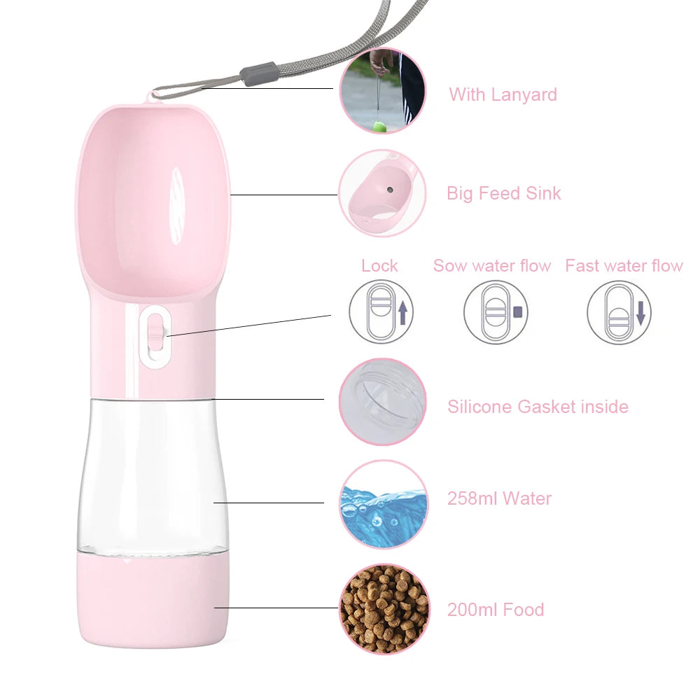 Borraccia 2 in 1 per cani con dispenser acqua e cibo – dettaglio 5
