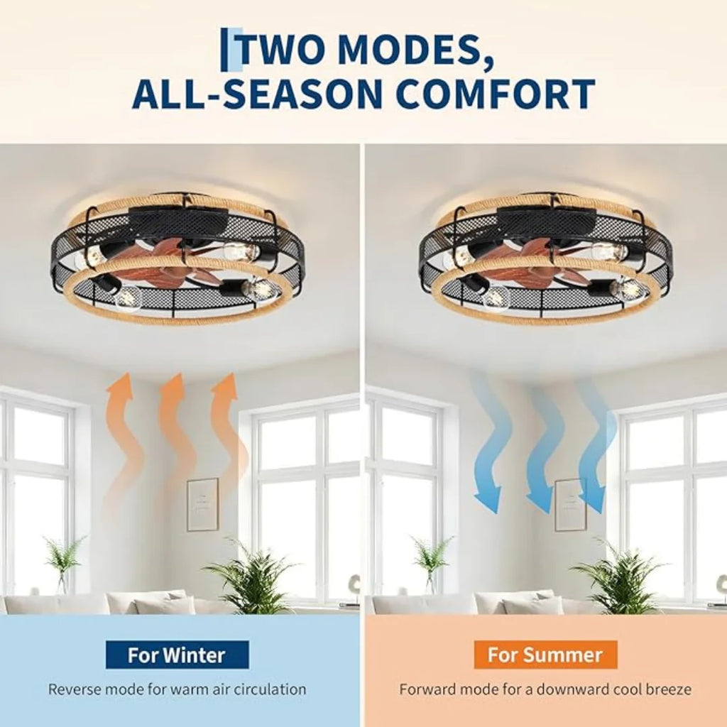 Ventilatore da soffitto 50 cm in ferro battuto con luce – dettaglio 3