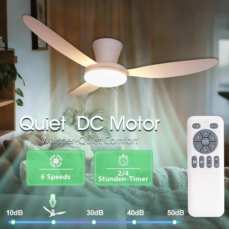 Ventilatore da soffitto 42,9 pollici con luce LED e motore DC – dettaglio 1