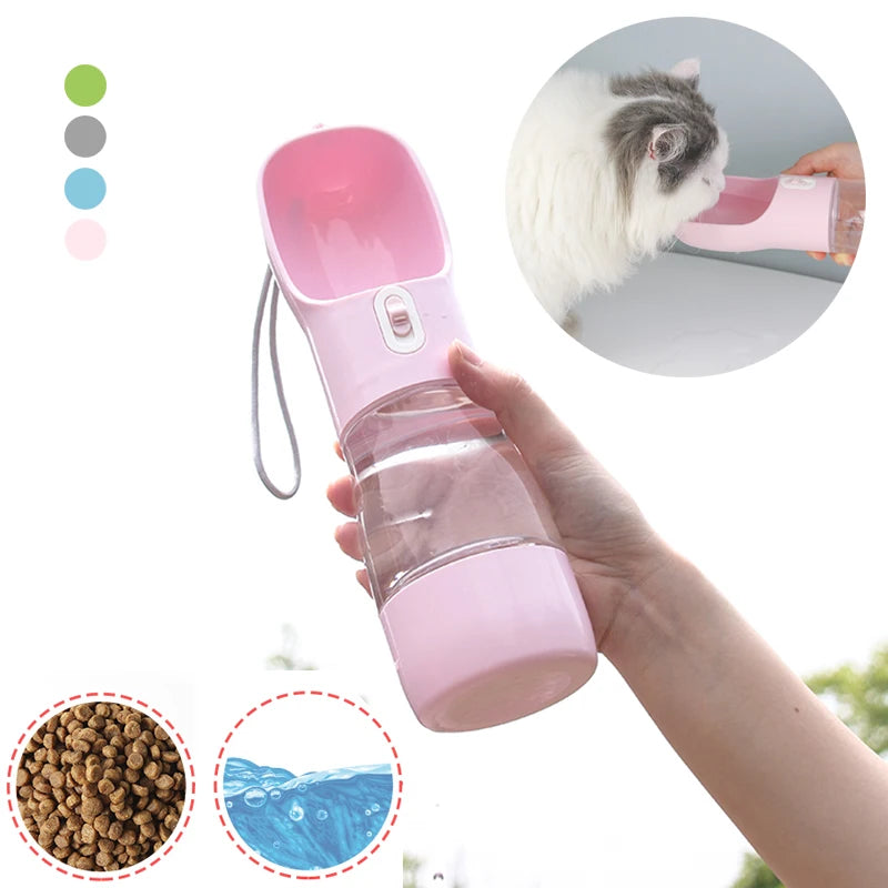 Borraccia 2 in 1 per cani con dispenser acqua e cibo