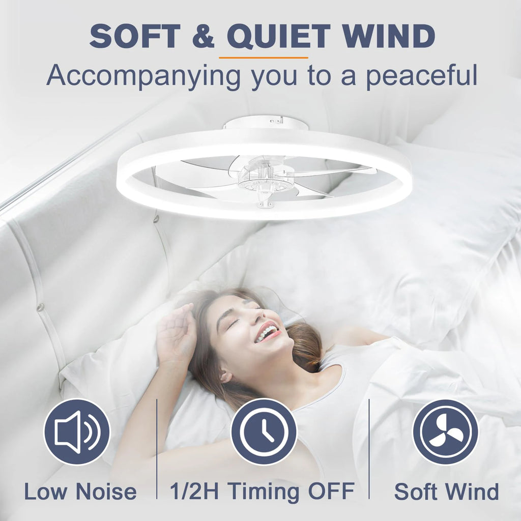 Ventilatore da soffitto intelligente con luci e telecomando Lampada da ventilatore a LED dimmerabile a 6 – foto 5
