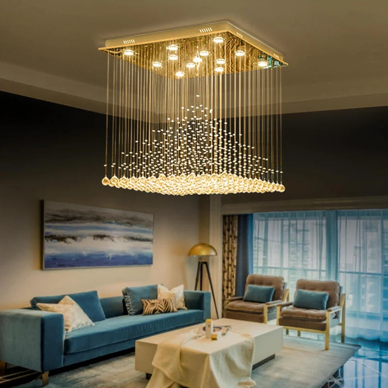 Lampadario quadrato in cristallo K9, 40 o 50 cm – dettaglio 3