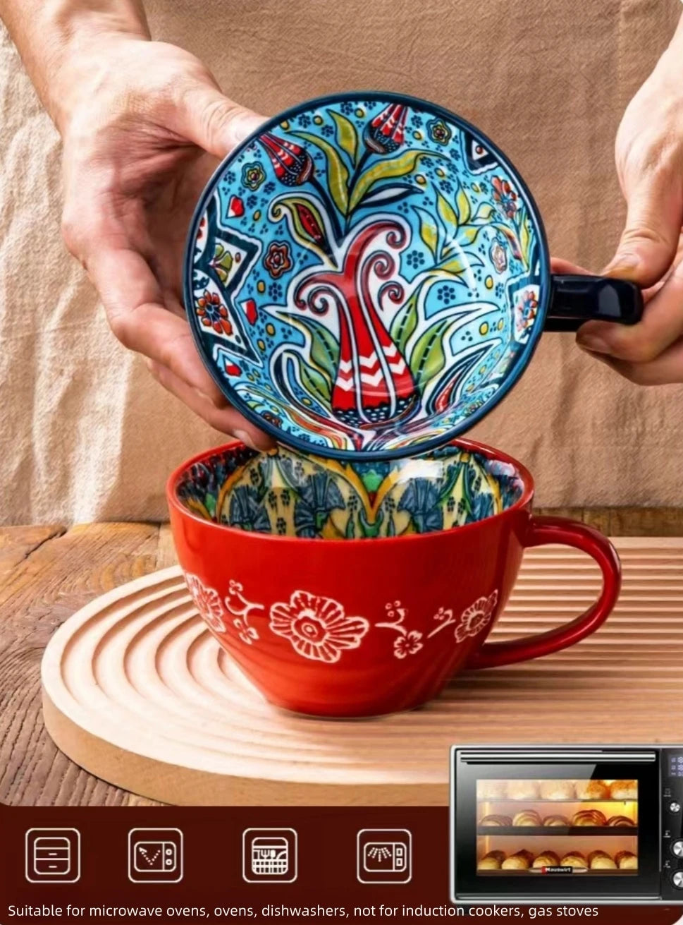 Tazza in ceramica per caffè e tè, quattro tinte profonde – dettaglio 4