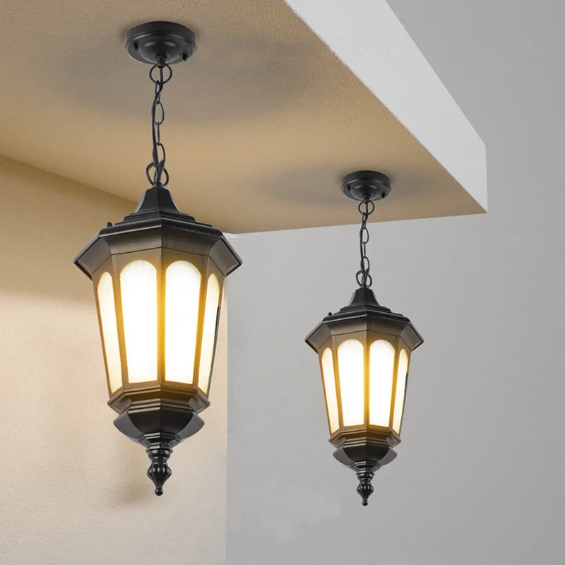 Lampadario da esterno impermeabile con attacco E27, nero – dettaglio 2