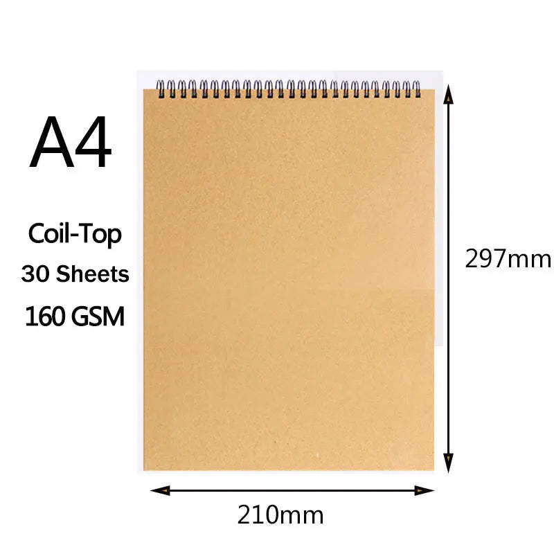Album da disegno a spirale in carta kraft, 160 g – foto 11