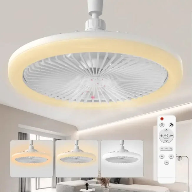 Ventilatore da Soffitto Moderno con Luce LED, Attacco E27, Telecomando, Decorazione per Interni, AC85-260V – foto 9