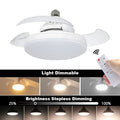 Ventilatore da soffitto LED E27 85-265V con telecomando per interni domestici Soggiorno Studio Illuminazione – foto 7