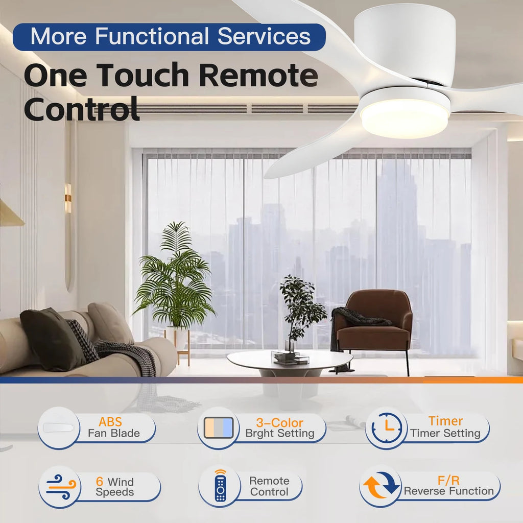 Ventilatore da soffitto smart con luce 3CCT e telecomando – dettaglio 3