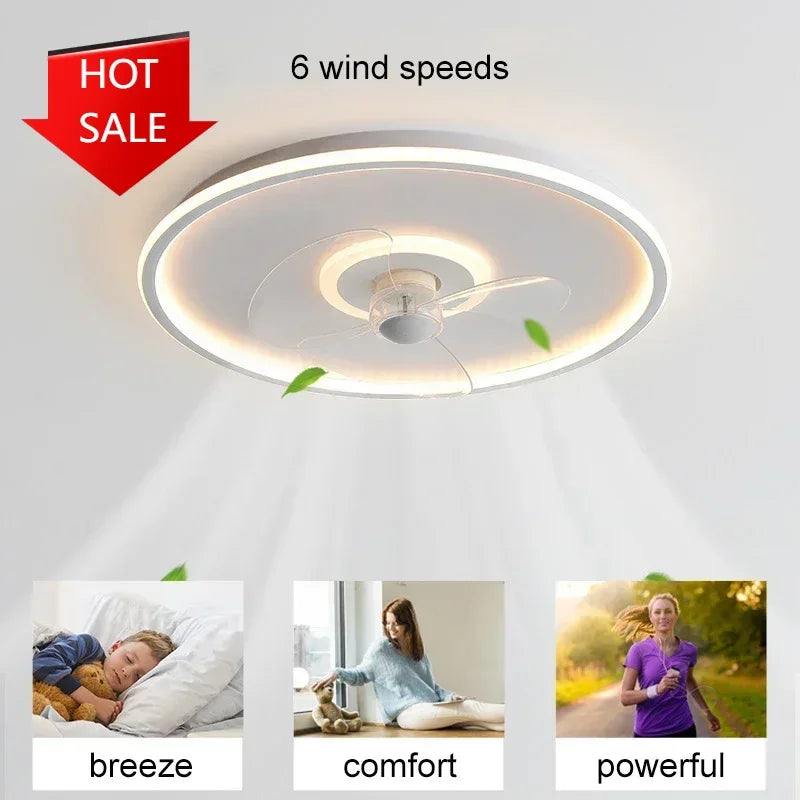 2025 110-220V Ventilatori da soffitto con luci Telecomando per la casa Camera da letto Lampada da soffitto