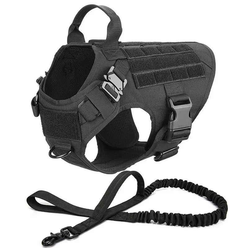 Set pettorina tattica e guinzaglio per cani, taglie S-XL – dettaglio 18