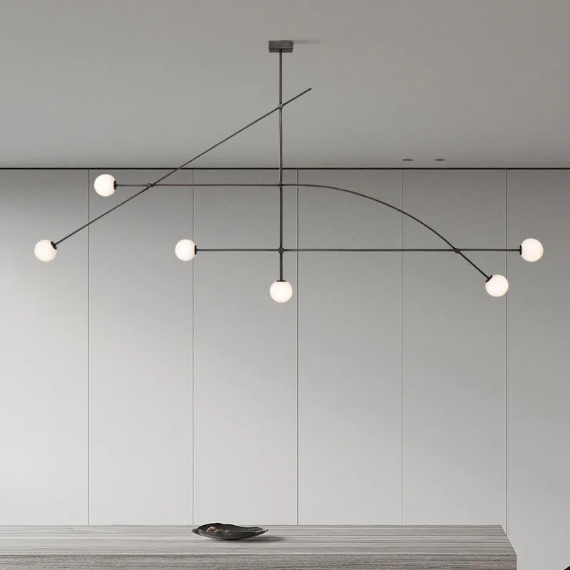 Lampada a sospensione multipla nera, 120 o 135 cm
