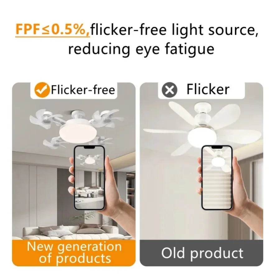 Ventilatore da soffitto 3 in 1 con teste girevoli e portalampada – dettaglio 2