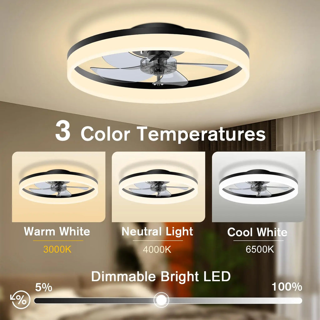 Ventilatore da Soffitto con Luce LED e Telecomando