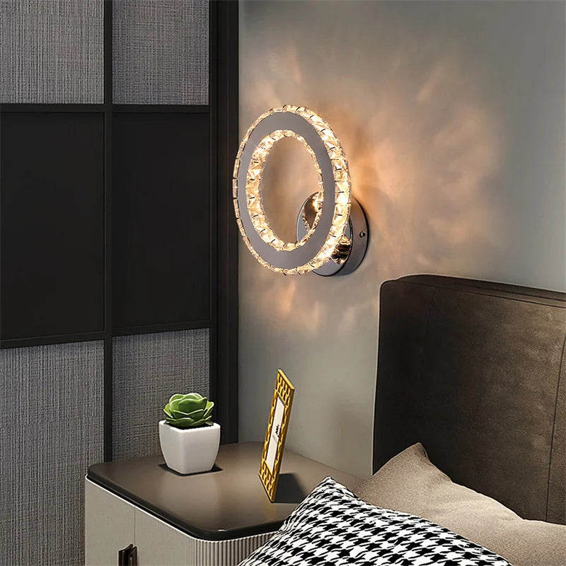 Applique da parete a LED con cristalli K9, luce a 3 tonalità – dettaglio 2