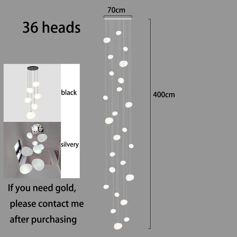 Lampadario nordico per scale e sale da pranzo, da 6 a 15 luci – dettaglio 6