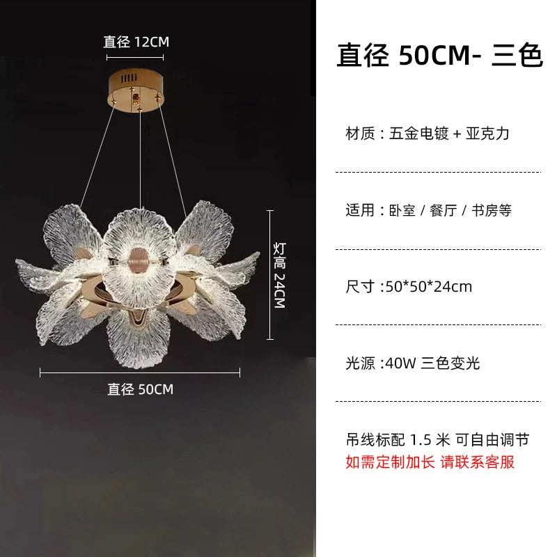 Lampada a sospensione LED a fiore, 50 o 60 cm – dettaglio 7