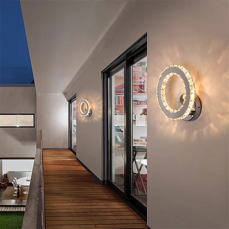 Applique da parete a LED con cristalli K9, luce a 3 tonalità – dettaglio 3