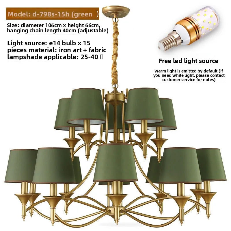 Lampadario vintage in metallo, da 3 a 10 luci – dettaglio 8