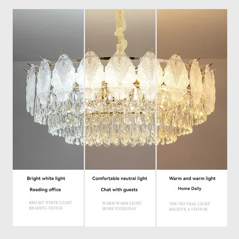 Lampadario di cristallo con copertura in vetro, D50-L80 cm – dettaglio 4