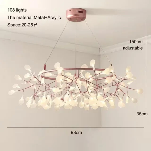 Lampadario ad anello LED, da 60 a 120 cm, nero o oro rosa – dettaglio 15