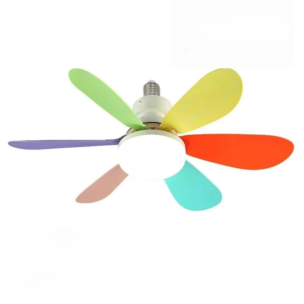 Ventilatore da soffitto a LED E27 con telecomando, dimmerabile, velocità del vento regolabile a 3 velocità – foto 7