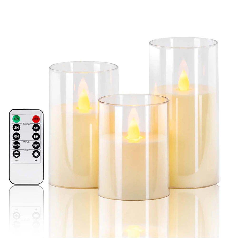 Set di candele LED in acrilico con telecomando e timer – dettaglio 11