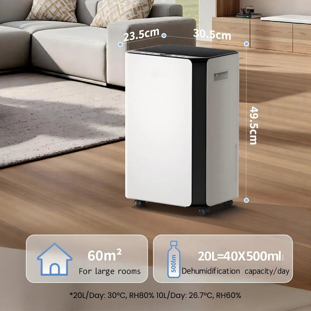 Deumidificatore 20 litri al giorno con ruote e maniglia – dettaglio 1
