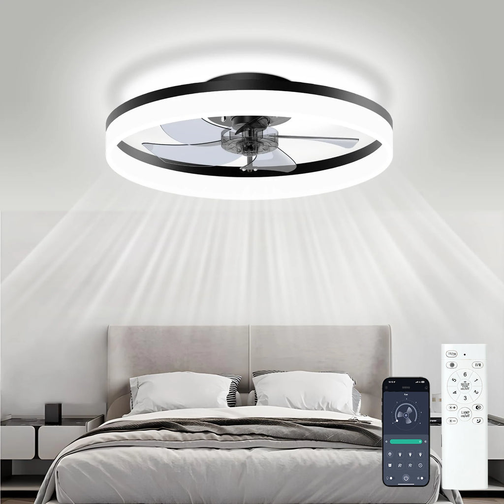 Ventilatore da soffitto con luce moderna dimmerabile telecomando ventilatori da soffitto soggiorno AC