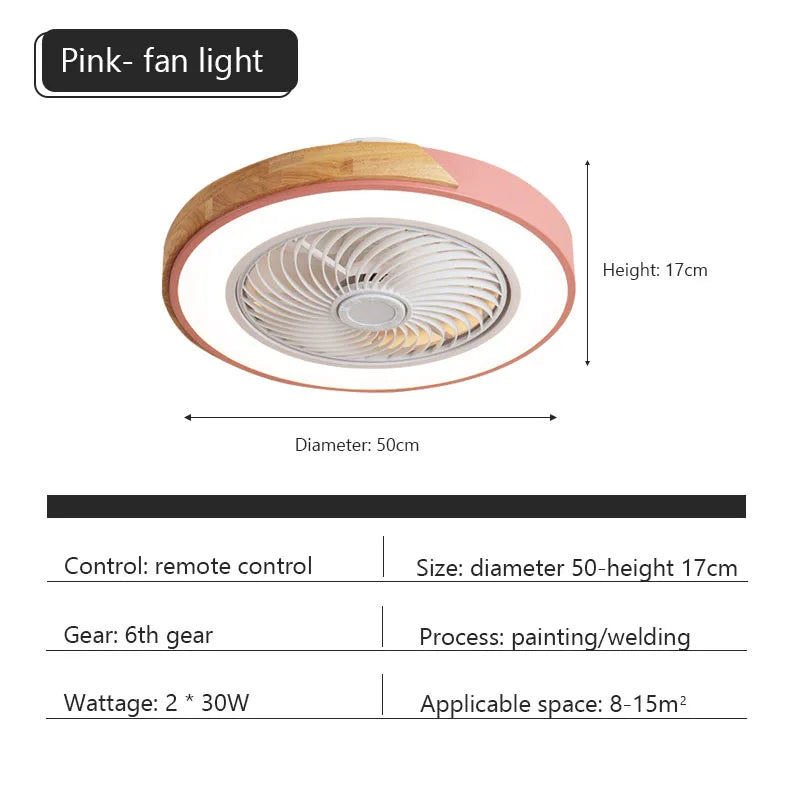 Ventilatore da soffitto Ventilatore da soffitto a basso profilo con luce a led con telecomando per camera da letto Soggiorno Arredamento interno Ventilatore da soffitto moderno in legno