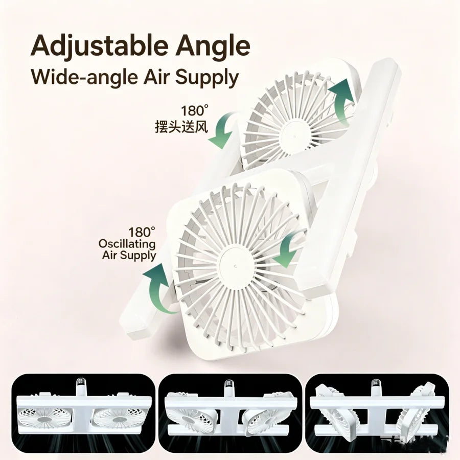 Ventilatore da soffitto a LED da 60W con telecomando, attacco E27, doppia ventola a basso profilo, adatto per – foto 4