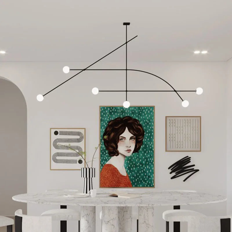 Lampada a sospensione multipla nera, 120 o 135 cm – dettaglio 4