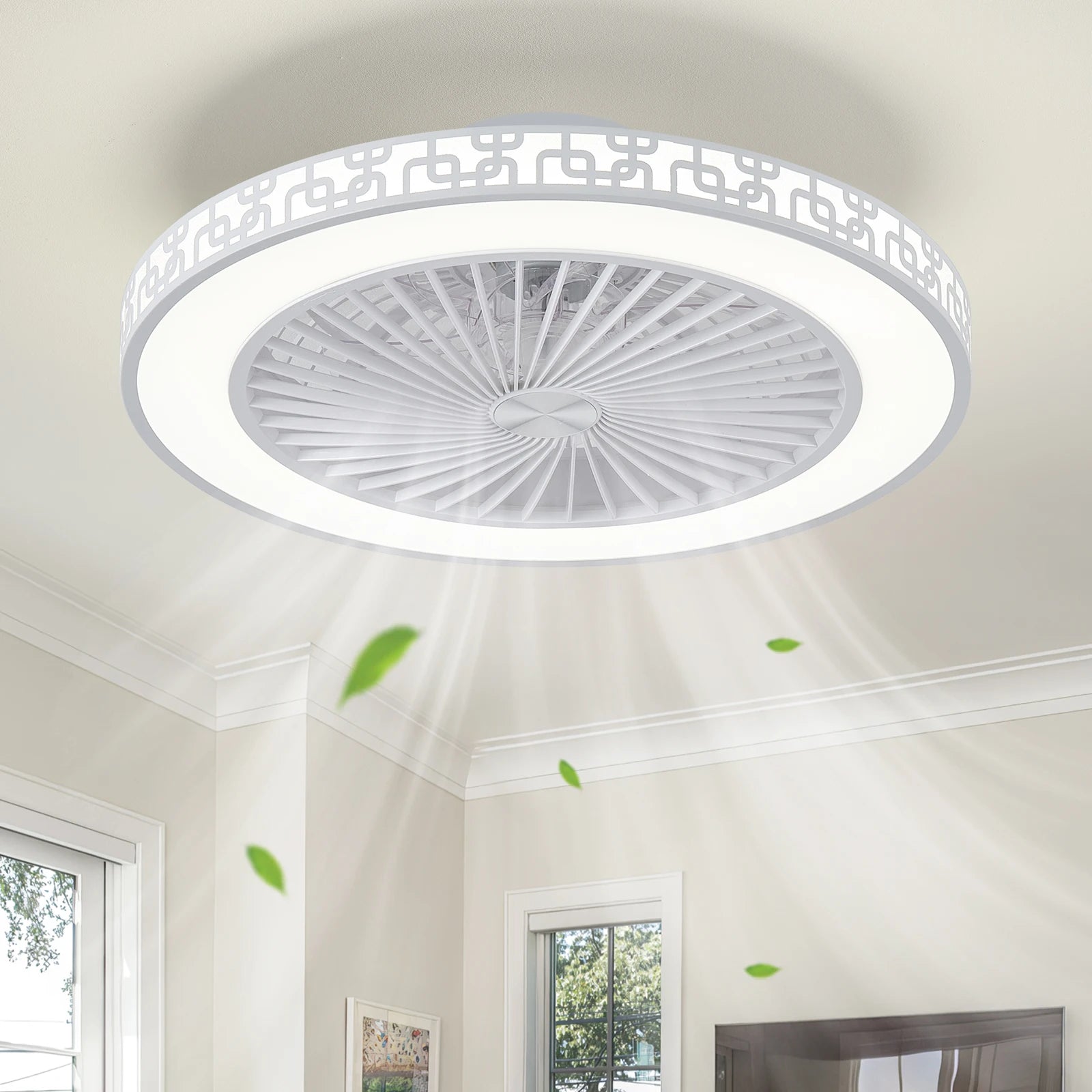 Ventilatore da soffitto con luce LED dimmerabile, 6 velocità