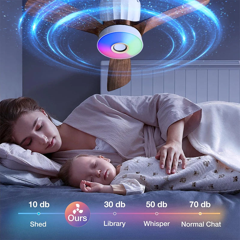 Ventilatore da soffitto smart a 3 pale con luce RGB – dettaglio 2