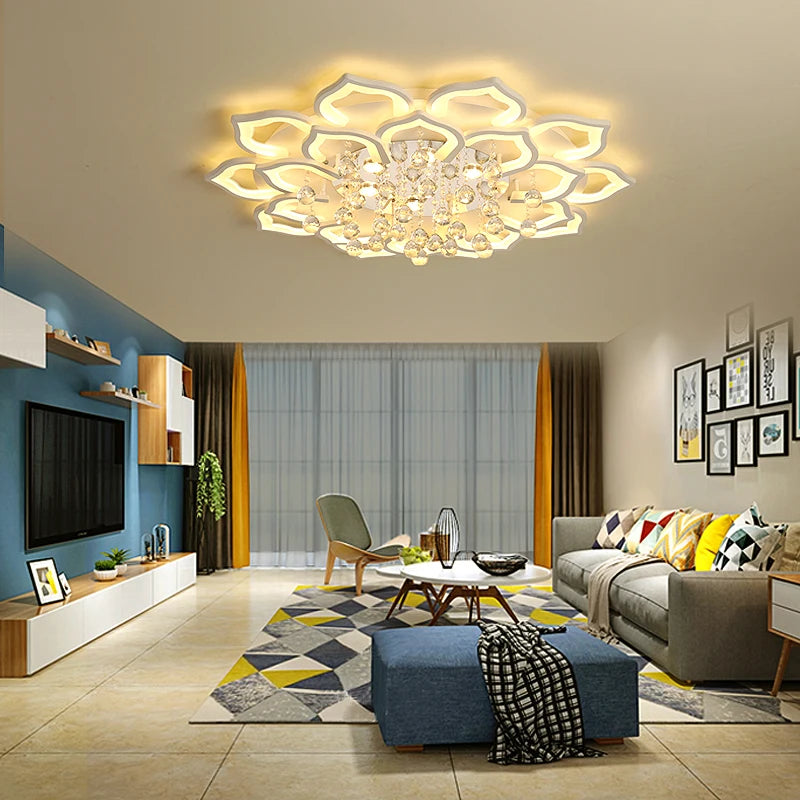 Lampadari moderni a soffitto in cristallo per soggiorno Lampada da camera da letto Cucina Lustre – foto 3
