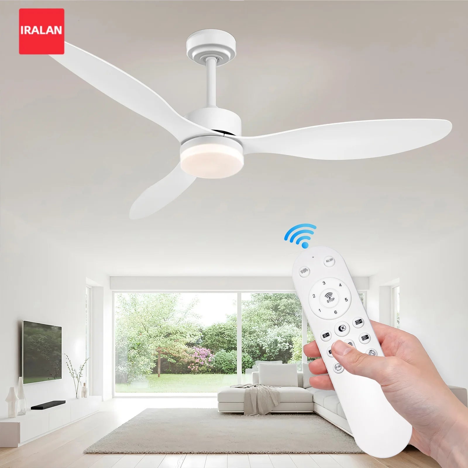 Ventilatore da soffitto in legno 42 o 52 pollici con LED