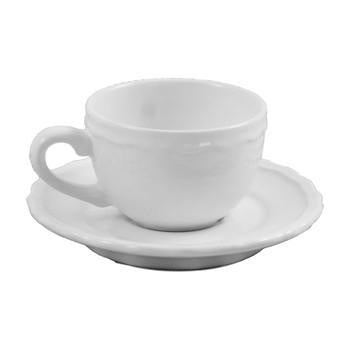 Tazzina da caffè Juliet bianca con piattino (kit da 10)