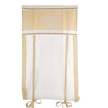 Tenda bianca e naturale con ricami bianchi (kit da 3)
