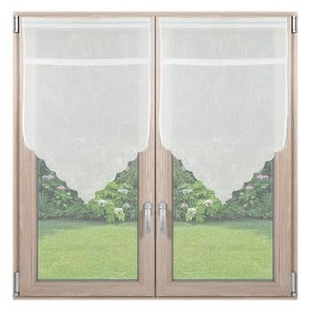 Coppia di tende con ricami bianchi, 60x90 cm (kit da 3)