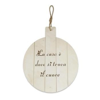 Tagliere tondo bianco con frase (kit da 10)