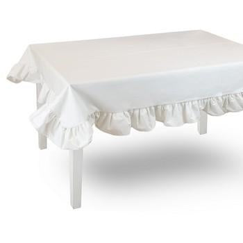 Tovaglia resinata con volant, 140x180 cm