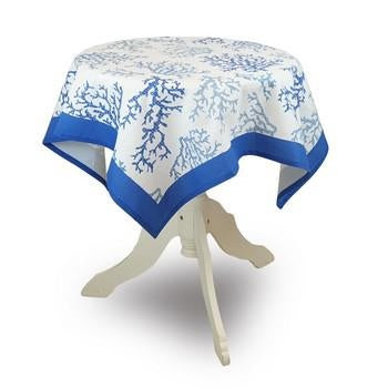Copritavolo 100x100 corallo azzurro