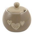 Zuccheriera in ceramica tortora a cuore (kit da 10)