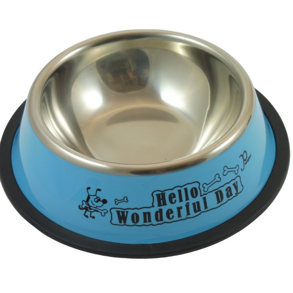 Ciotola in acciaio inox antiscivolo per cani e gatti